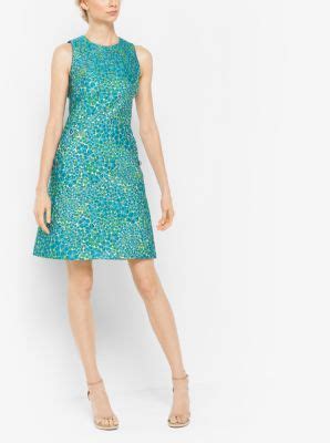 Michael Michael Kors Silver Metallic Brocade Shift Dress